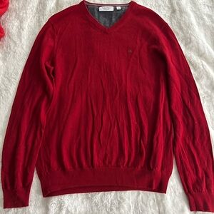COPY - LIKE NEW, Calvin Klein Men red V-neck sweater